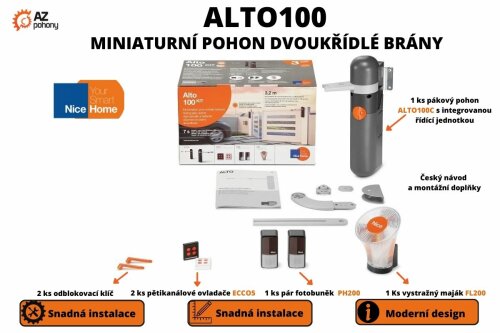 ALTO100 1K - sada pákového pohonu NiceHome pro jednokřídlou bránu